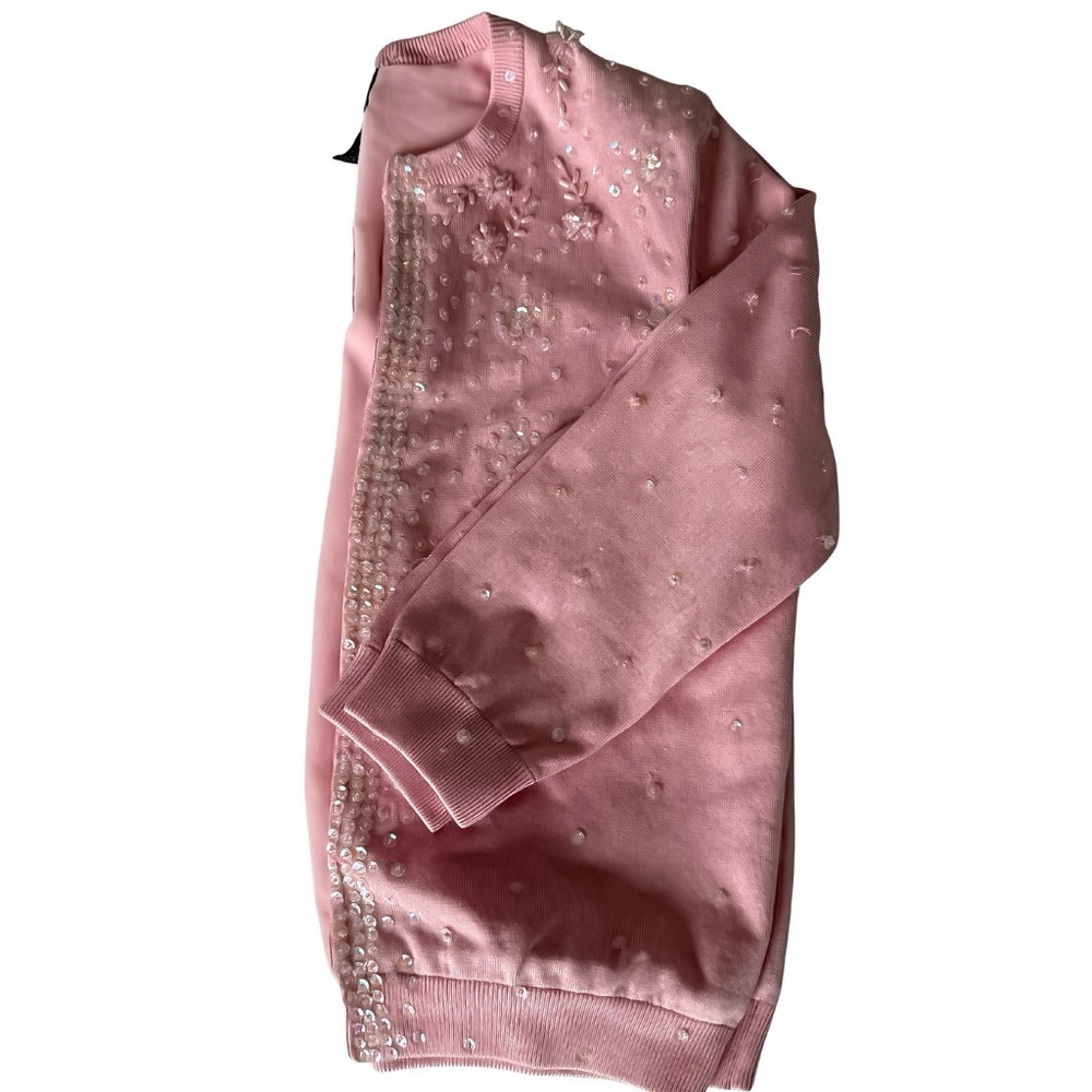 INC International Concepts Silk Blend Pink Sequin Beaded Cardigan Women’s Size S - Picture 7 of 13